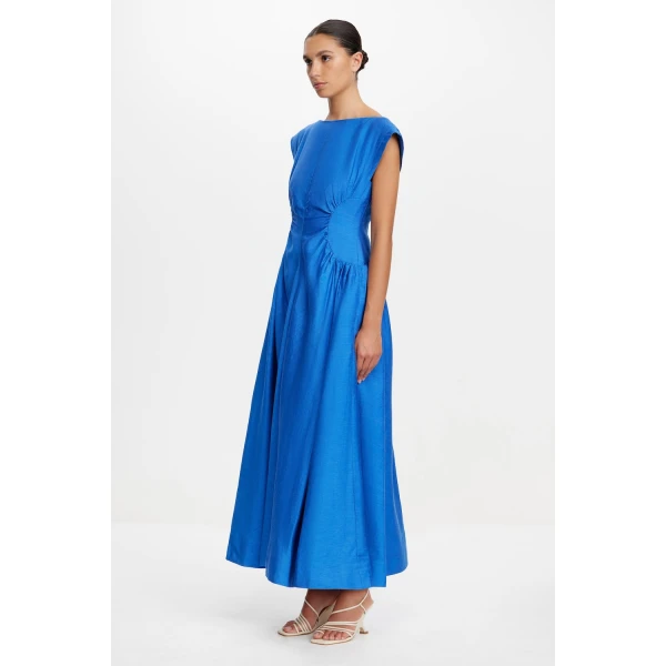 Acler Emery Midi Dress in Cobalt Blue, view 2