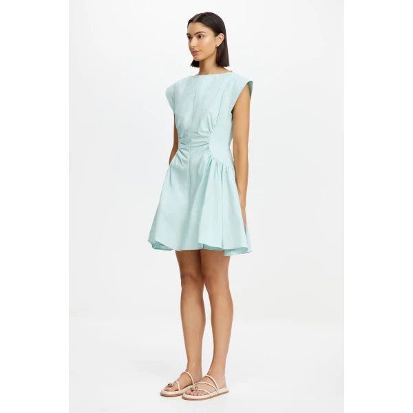 Acler Emery Mini Dress in Aqua Frost, view 2