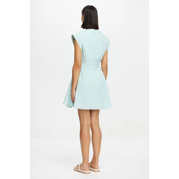 Acler Emery Mini Dress in Aqua Frost, view 3