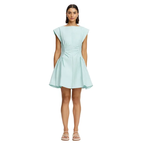 Acler Emery Mini Dress in Aqua Frost