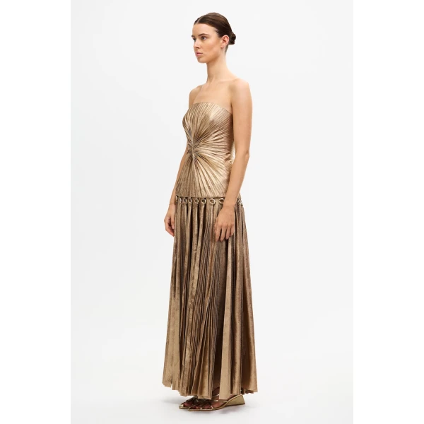 Acler Fintry Maxi Dress in Gold, view 2