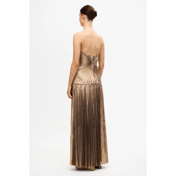 Acler Fintry Maxi Dress in Gold, view 3