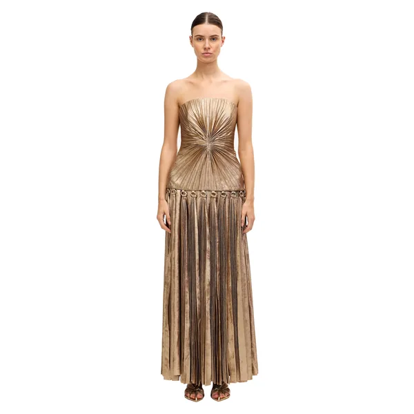 Acler Fintry Maxi Dress in Gold