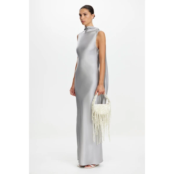 Acler Fleeden Maxi Dress in Dove, view 3