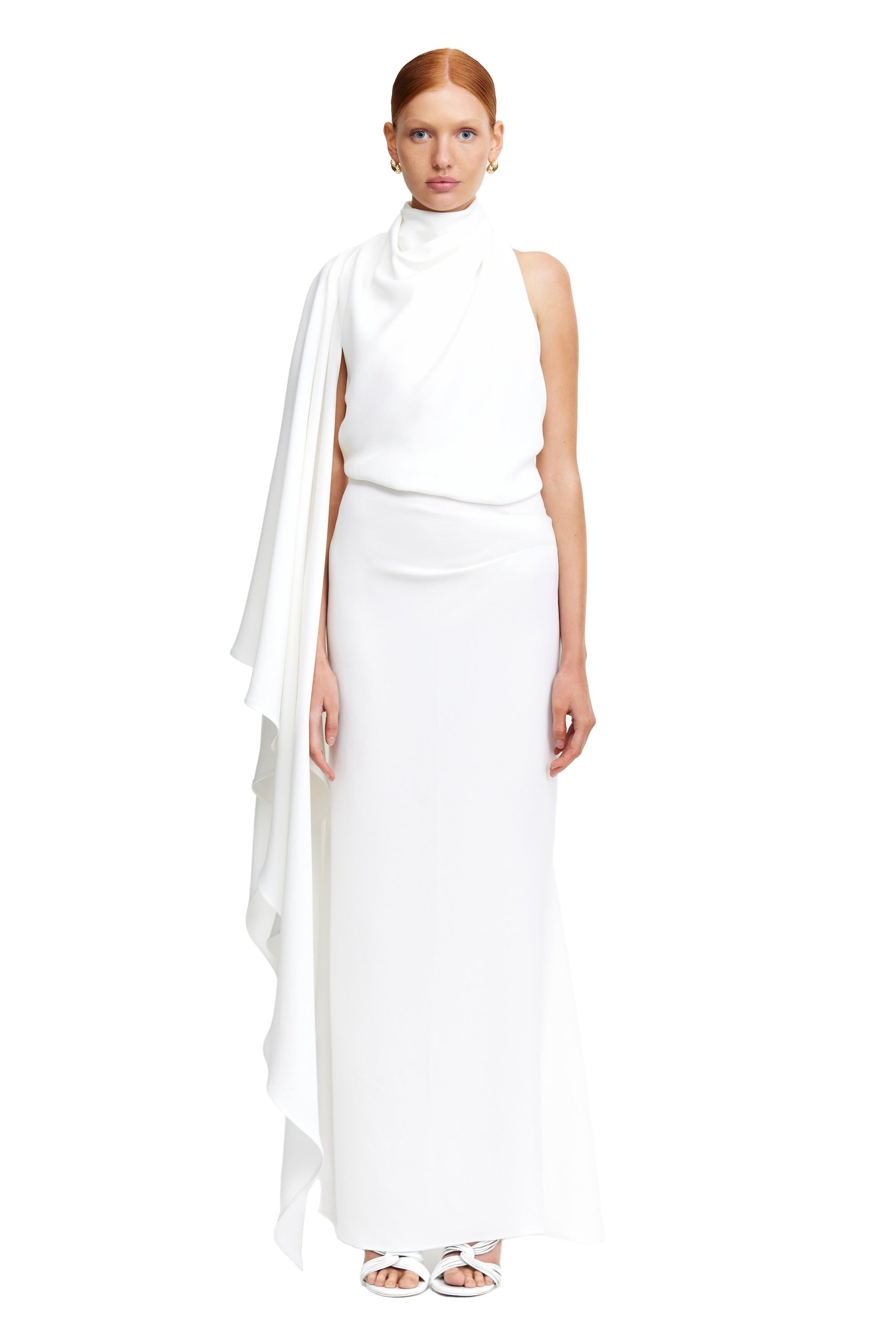 Acler Flintshire Maxi Dress in Ivory, Ivory Dresses