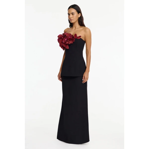Acler Frant Top in Black Garnet, view 2