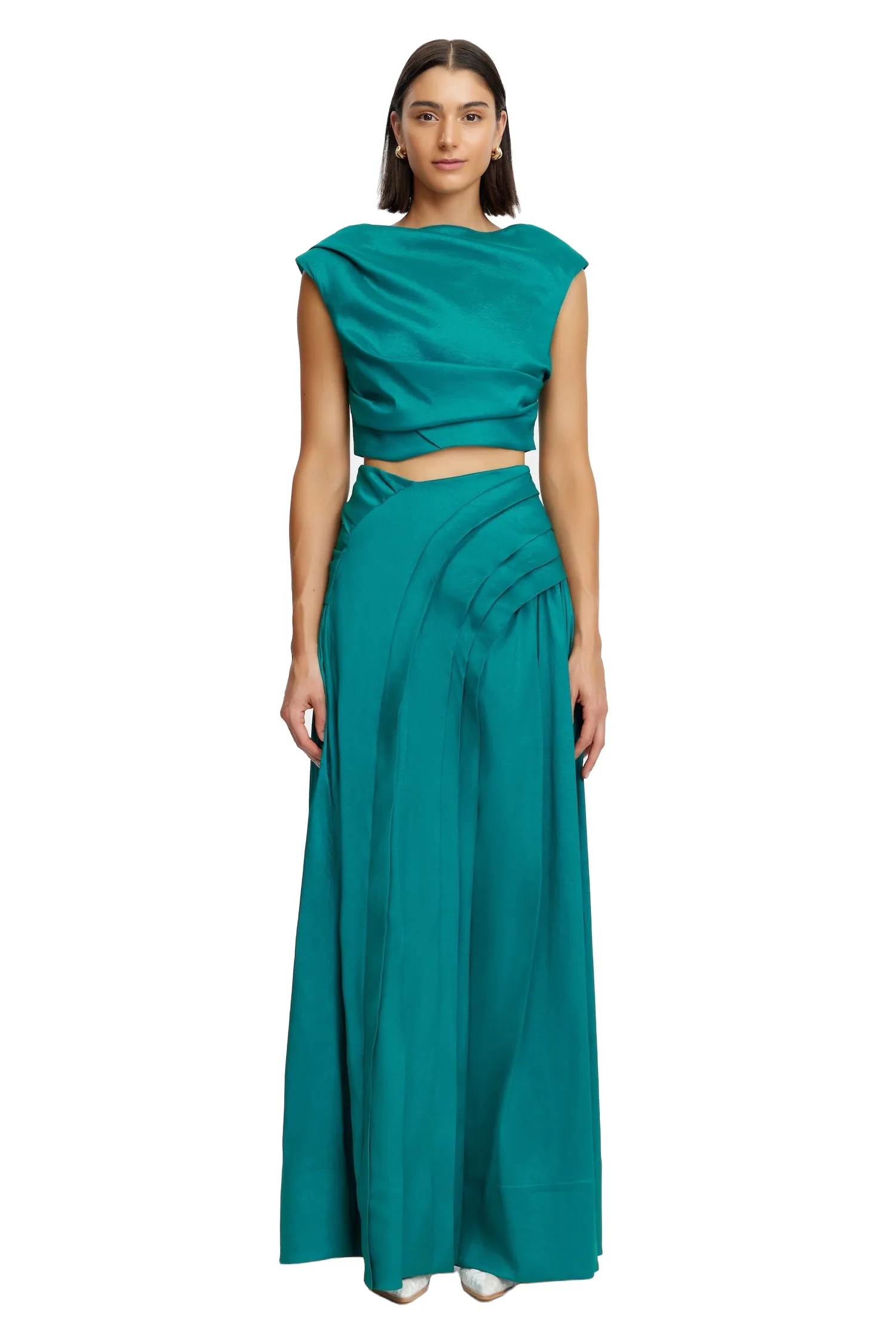 Acler Freston Skirt in Pacific Green, Green Skirts