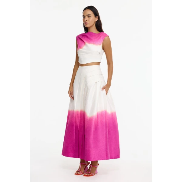 Acler Freston Skirt in Violet Landscape, view 2