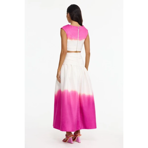 Acler Freston Skirt in Violet Landscape, view 3