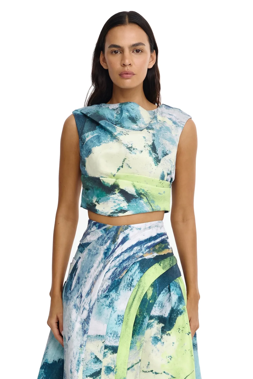 Acler Freston Top in Citrus Canvas, Multicolour Tops