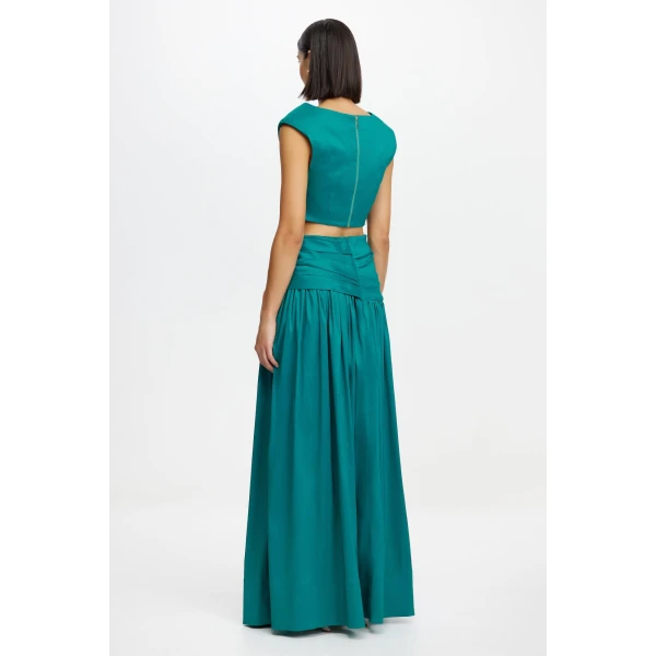 Acler Freston Top in Pacific Green, view 3