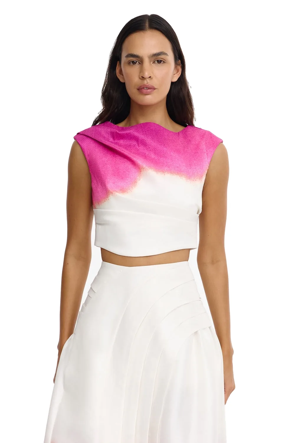 Acler Freston Top in Violet Landscape, Multicolour Tops