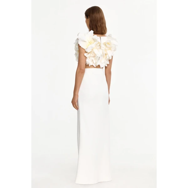 Acler Garlands Maxi Skirt in Ivory, view 3