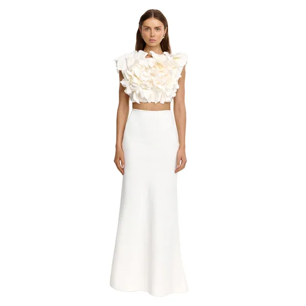 Acler Garlands Maxi Skirt in Ivory