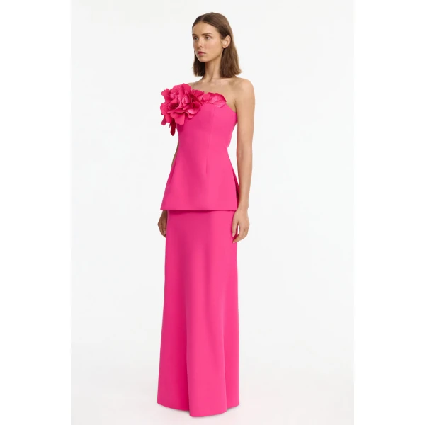 Acler Garlands Maxi Skirt in Magenta, view 2