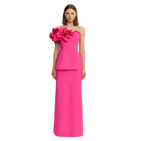 Acler Garlands Maxi Skirt in Magenta