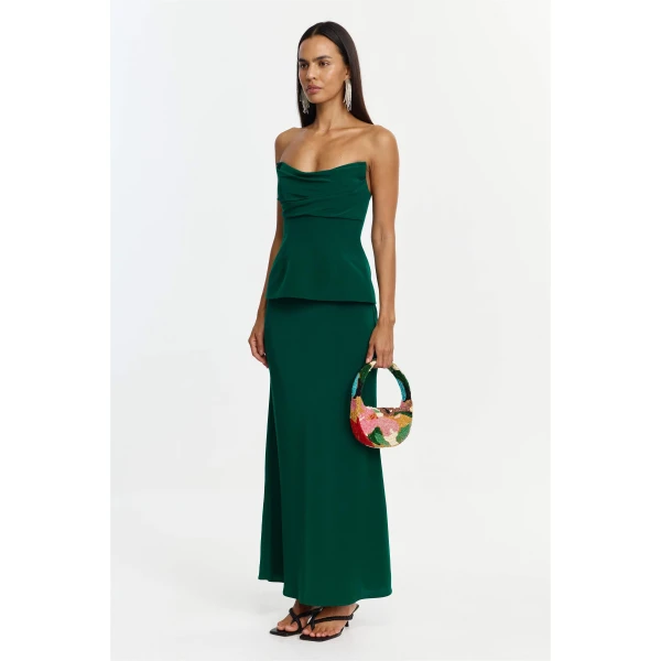 Acler Gilwell Maxi Dress in Deep Emerald, view 2