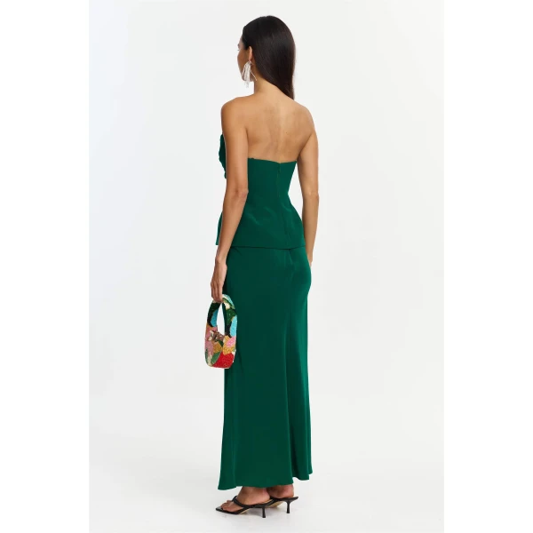 Acler Gilwell Maxi Dress in Deep Emerald, view 3