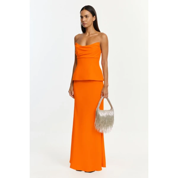 Acler Gilwell Maxi Dress in Neon Mango, view 2