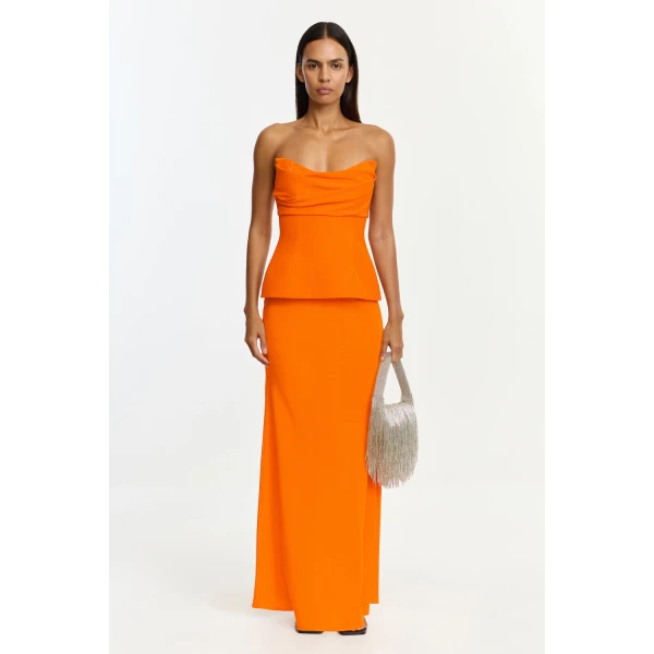 Acler Gilwell Maxi Dress in Neon Mango, view 4