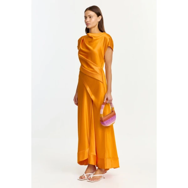 Acler Glatton Maxi Dress in Neon Mango, view 2