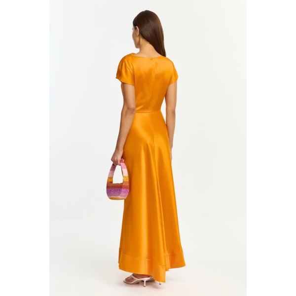 Acler Glatton Maxi Dress in Neon Mango, view 3
