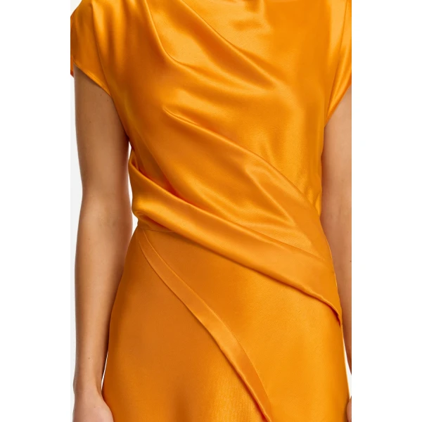 Acler Glatton Maxi Dress in Neon Mango, view 4