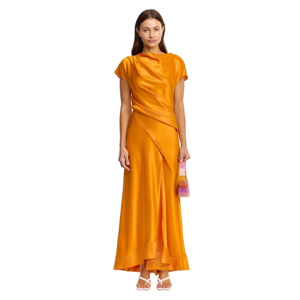 Acler Glatton Maxi Dress in Neon Mango