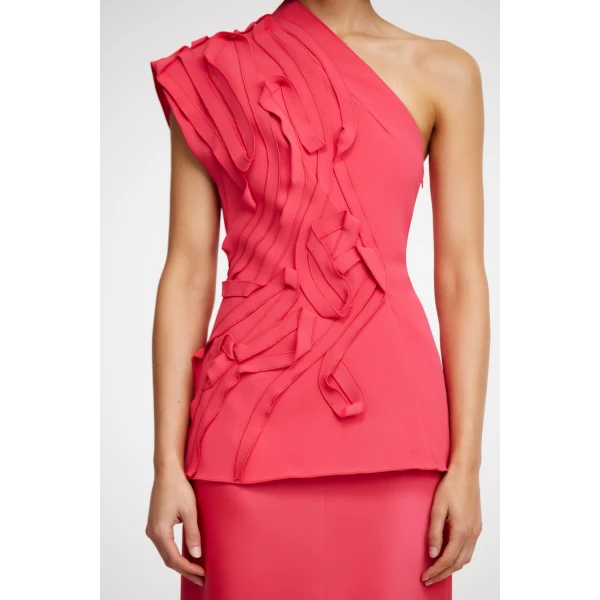 Acler Grovehill Top in Pomegranate, view 4