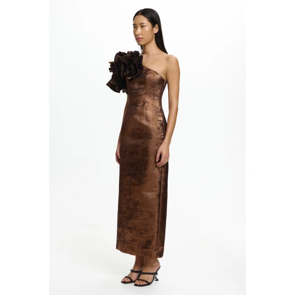 Acler Hampstead Midi Dress in Bronze, view 2
