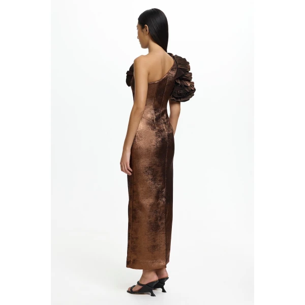 Acler Hampstead Midi Dress in Bronze, view 3