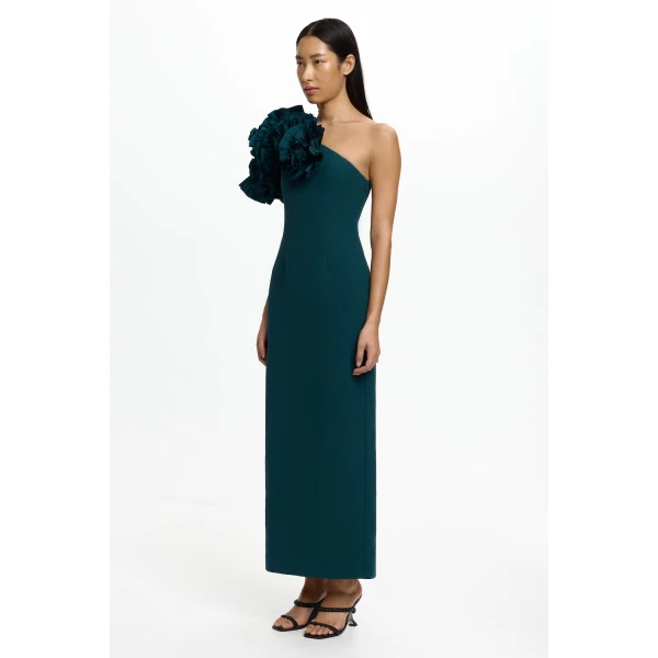 Acler Hampstead Midi Dress in Midnight Emerald, view 2