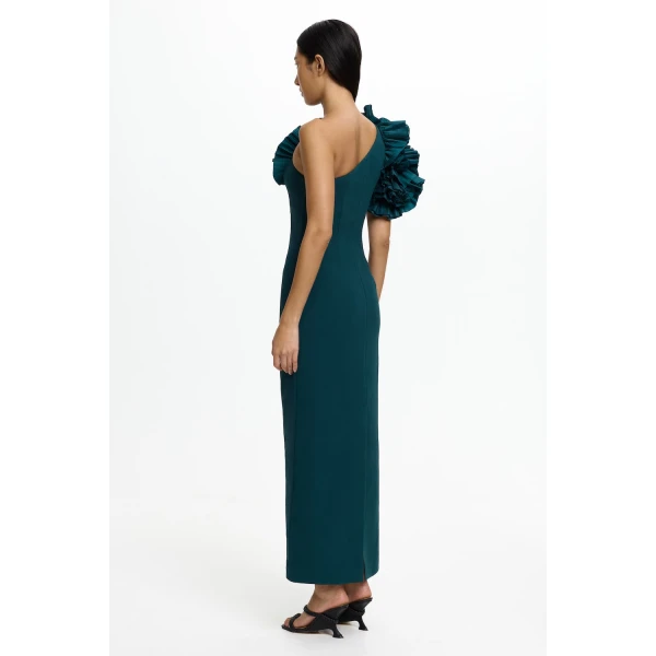 Acler Hampstead Midi Dress in Midnight Emerald, view 3