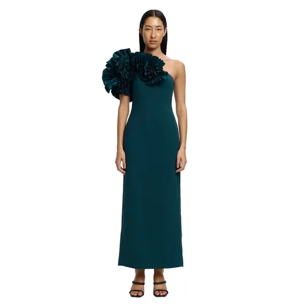 Acler Hampstead Midi Dress in Midnight Emerald