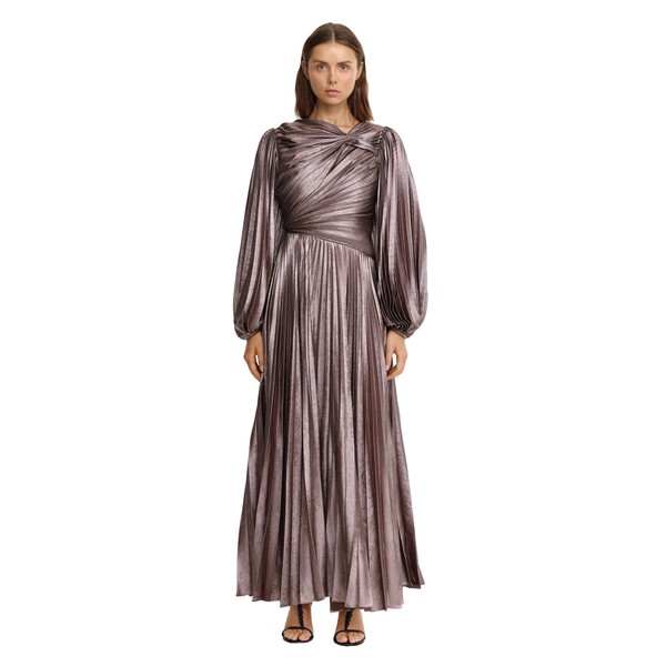 Acler Hanwell Maxi Dress in Metallic Sepia
