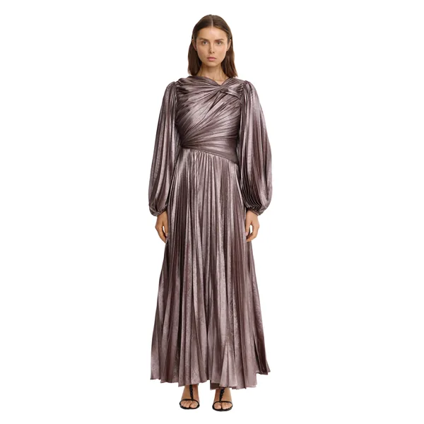 Acler Hanwell Maxi Dress in Metallic Sepia