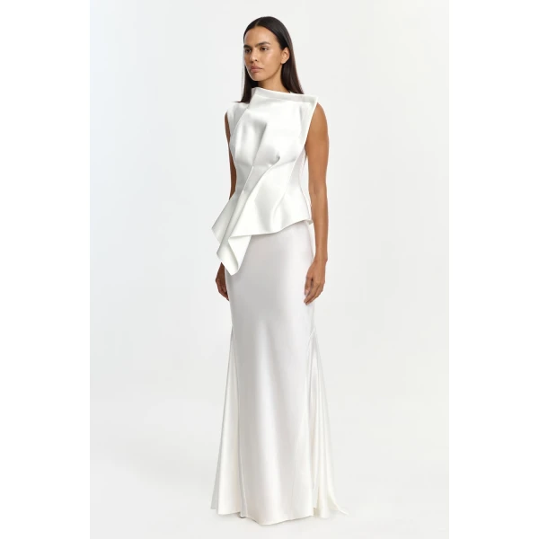 Acler Harty Gown in Ivory, view 2