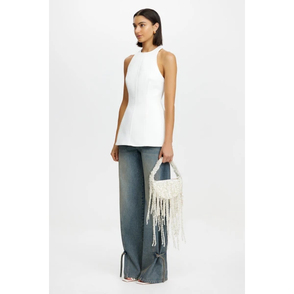 Acler Hawick Top in Ivory, view 3