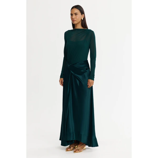 Acler Hertfordshire Maxi Dress in Midnight Emerald, view 2