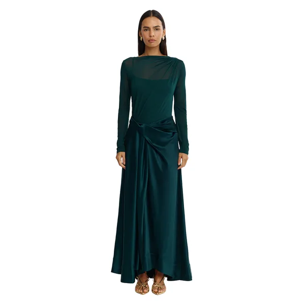 Acler Hertfordshire Maxi Dress in Midnight Emerald