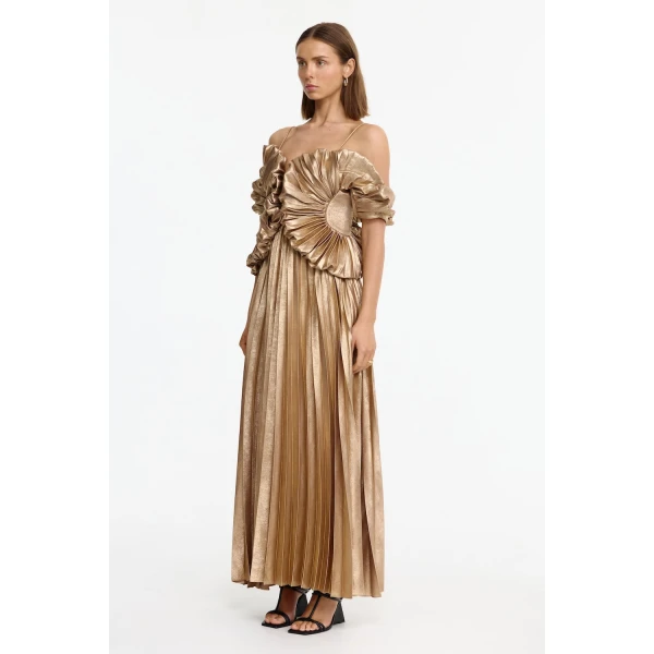 Acler Hillsome Maxi Dress in Gold, view 2