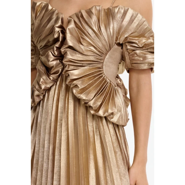 Acler Hillsome Maxi Dress in Gold, view 4