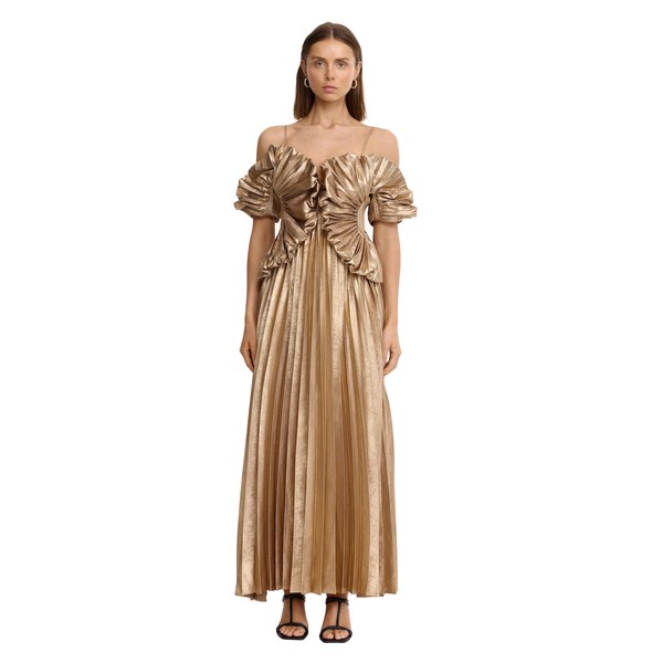 Acler Hillsome Maxi Dress in Gold