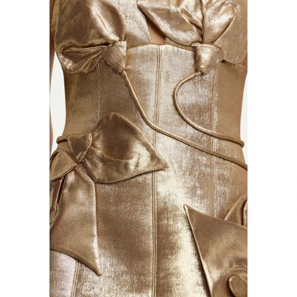 Acler Hillsome Mini Dress in Gold, view 4