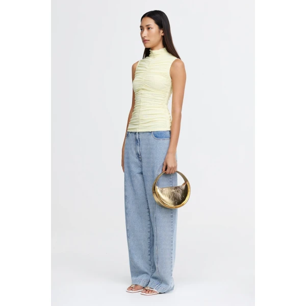 Acler Hilton Top in Lemon Sorbet, view 2