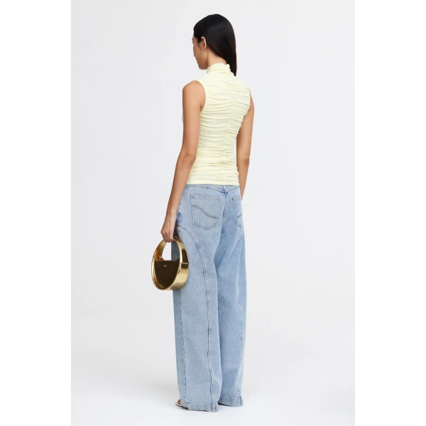 Acler Hilton Top in Lemon Sorbet, view 3
