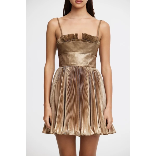 Acler Holcot Mini Dress in Gold Ombre, view 4