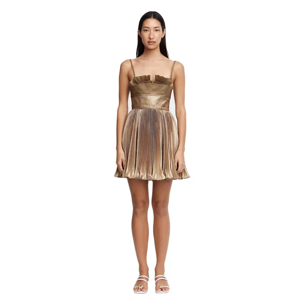 Acler Holcot Mini Dress in Gold Ombre