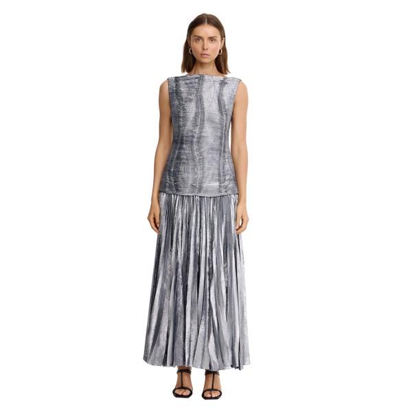 Acler Holden Maxi Dress in Metallic Silver