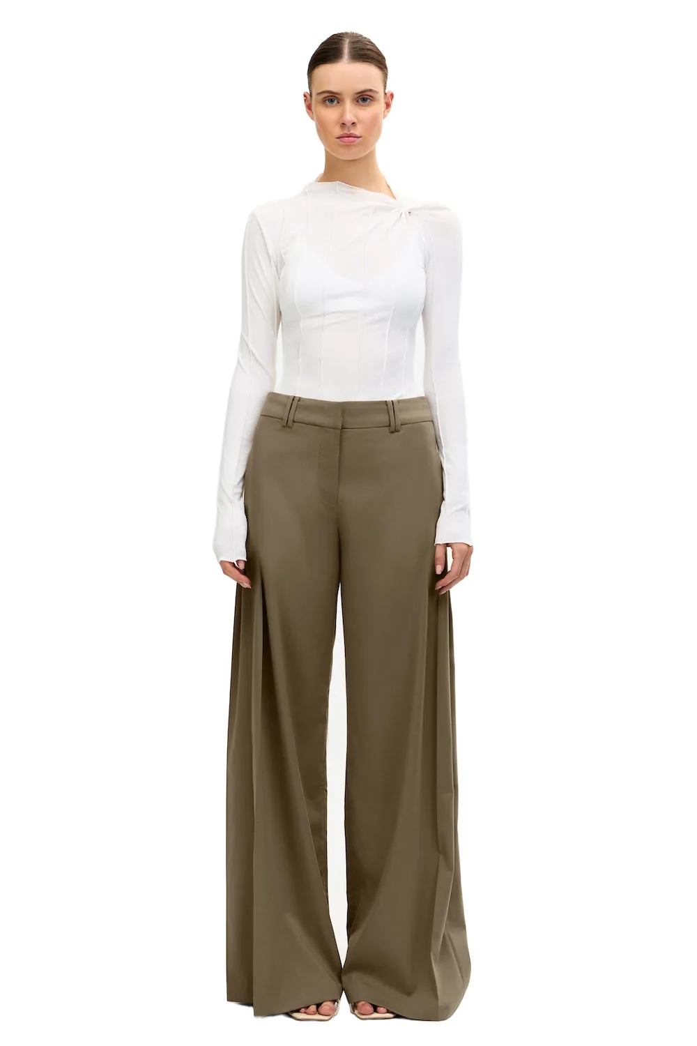 Acler Holmgate Pant in Pecan, Green Pants